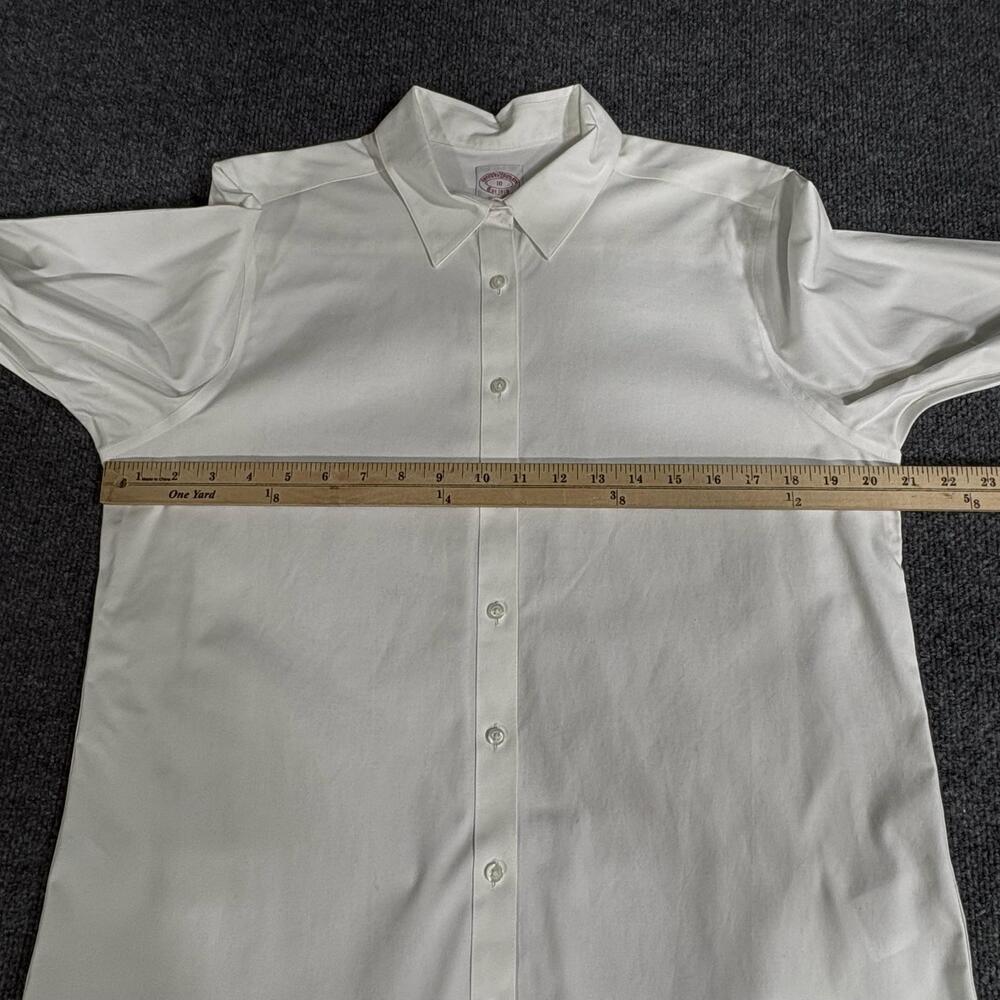 Brooks Brothers Shirt Womens 10 White Non Iron Stretch Classic Fit Button Front - Picture 10 of 14